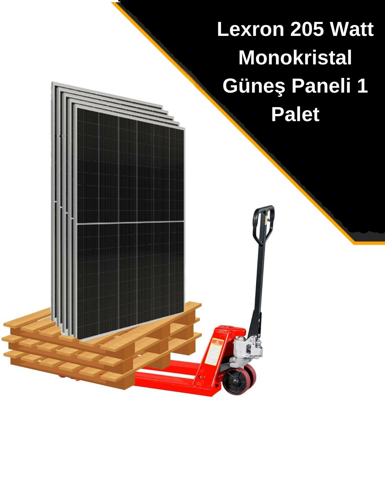 Lexron 205 Watt Monokristal Güneş Paneli 1 Palet