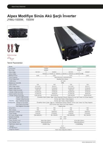 1000 Watt 12 Volt Ups (Şebeke Şarjlı) Modifiye Sinüs İnverter