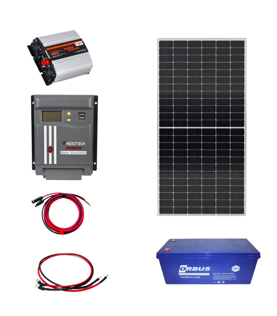 Ev İçin Özel Orta Enerji Solar Paketi 12 volt 1200 Watt İnverter