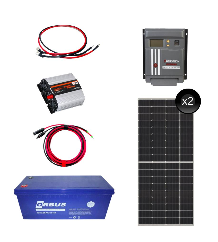 Karavan İçin Özel Solar Enerji Paketi 12 volt 1200 Watt İnverter
