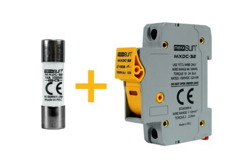 DC Sigorta + Sigorta Yuvası (16A 1000V) - 12 Adet