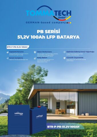 Tommatech Modüler Serisi 51.2 V 100ah Pb Lfp Lityum Batarya