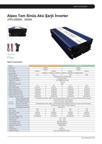 3000 Watt 24 Volt Ups (Şebeke Şarjlı) Tam Sinüs İnverter