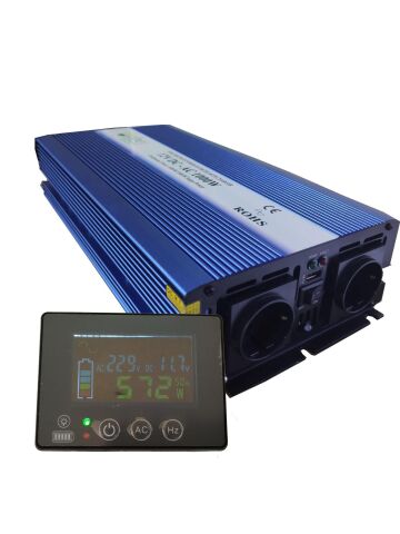 1000 Watt 12 Volt Tam Sinüs UPS Bluetooth Ekranlı İnverter