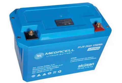 Megacell 51.2v 25a lifepo4 akü