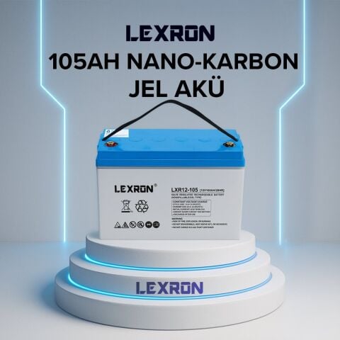 Lexron 105 Ah  12V  Jel Akü – Derin Döngü (Deep Cycle) Bakımsız Akü
