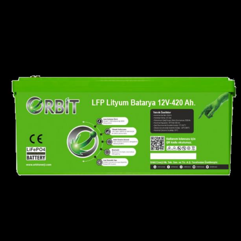 ORBİT 12V 420Ah LiFePO4 Marin Tip Lityum Akü VP Derin Döngü Tekne Karavan Solar Enerji Bataryası
