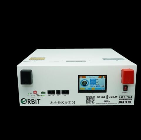 ORBİT 51.2V 100Ah LiFePO4 Lityum Akü Low Voltage Ekranlı Metal Kasa GU51100LV 5.12 kWh Enerji Depolama Bataryası