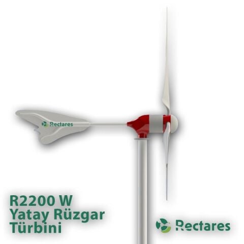 Rectares 2200 Watt Rüzgar Türbini ,Kule ile birlikte