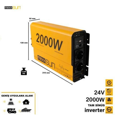 Tam sinüs 24V 2000W