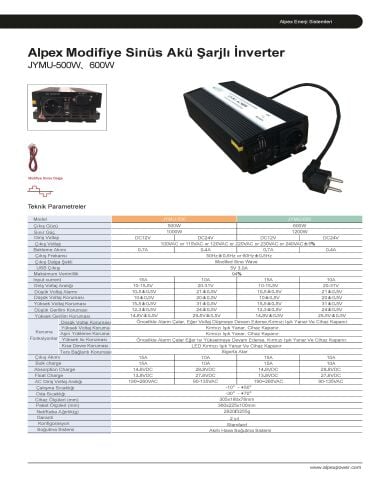 500 Watt 12 Volt Ups (Şebeke Şarjlı) Modifiye Sinüs İnverter