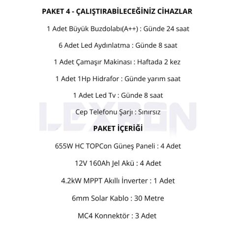 4.2kW JEL AKÜLÜ SOLAR PAKET SİSTEM 1 (PAKET 4)