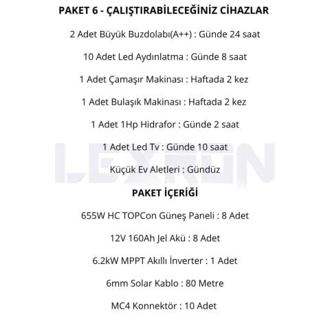 6.2kW JEL AKÜLÜ SOLAR PAKET SİSTEM 2 (PAKET 6)