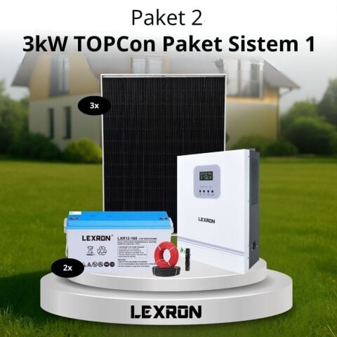 3kW JEL AKÜLÜ SOLAR PAKET SİSTEM 1 (PAKET 2)