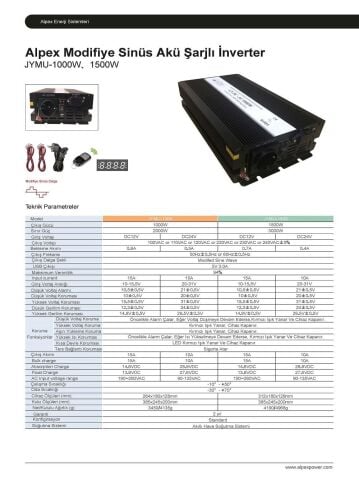 1500 Watt 12 Volt Ups (Şebeke Şarjlı) Modifiye Sinüs İnverter