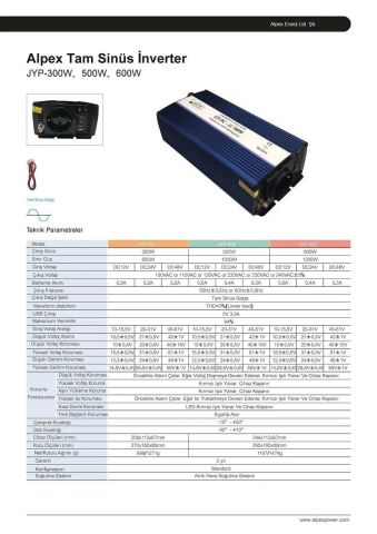 500 WATT 12 VOLT TAM SİNÜS İNVERTER