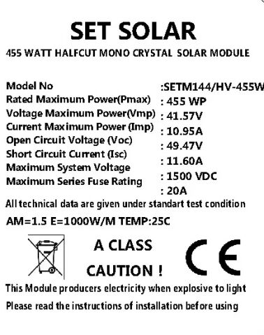 455 W HALF CUT MONOKRİSTAL GÜNEŞ PANELİ