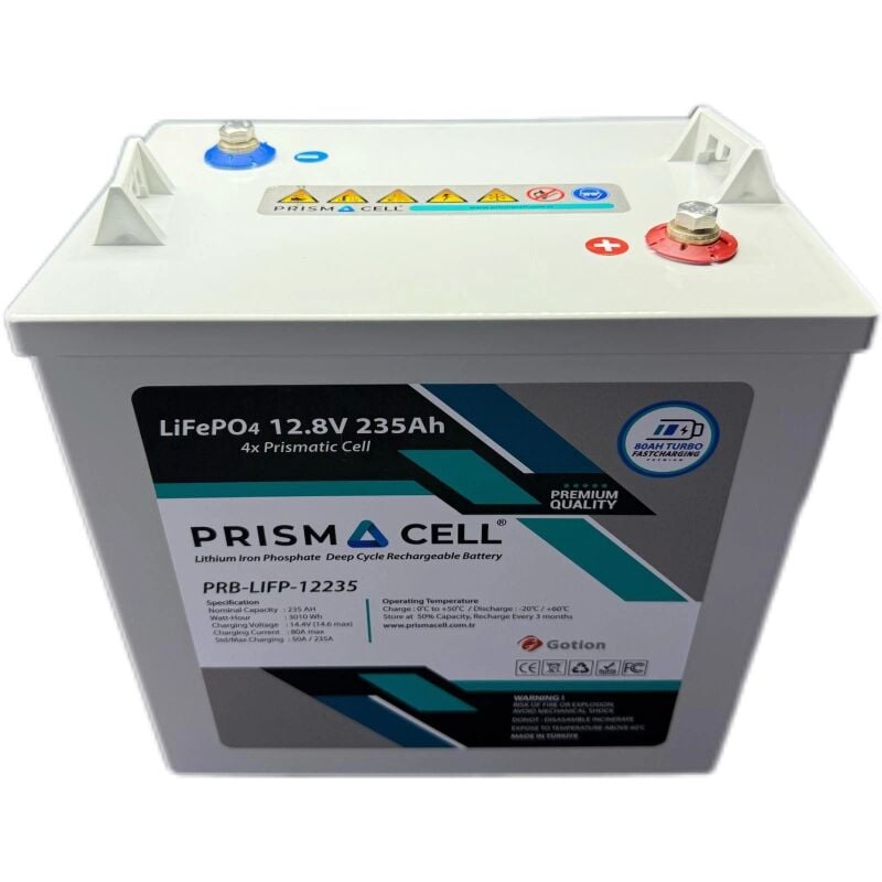 Prismacell LIFEPO4 akü 235ah 12.8 volt TURBO FAST CHARGING karavan, marin, solar yaşam aküsü