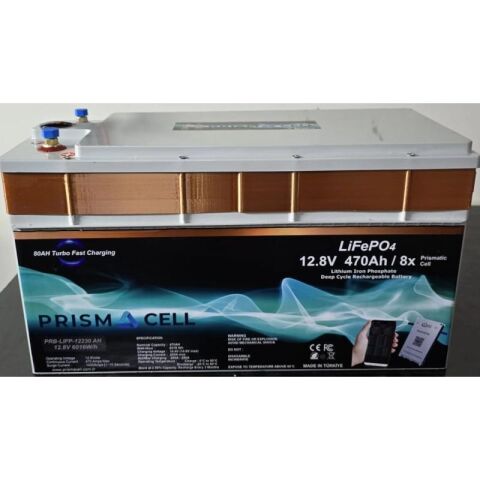 Lifepo4 akü 470ah 12.8 volt bluetooth smart bms karavan, marin, solar