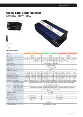 500 WATT 24 VOLT TAM SİNÜS İNVERTER